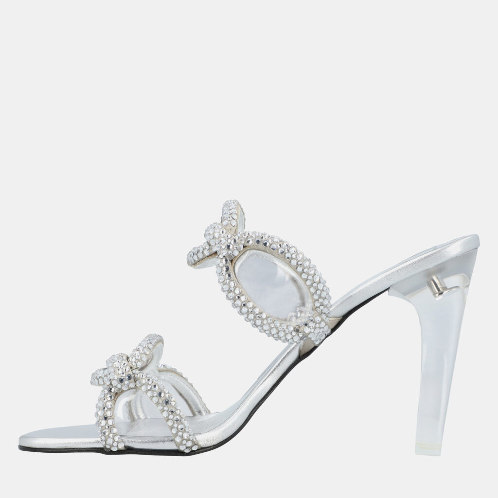 Valentino Chain 1967 Slide EU 37 Silver Leather Sandals Valentino Chain 1967 Slide EU 37 Silver Leather Sandals