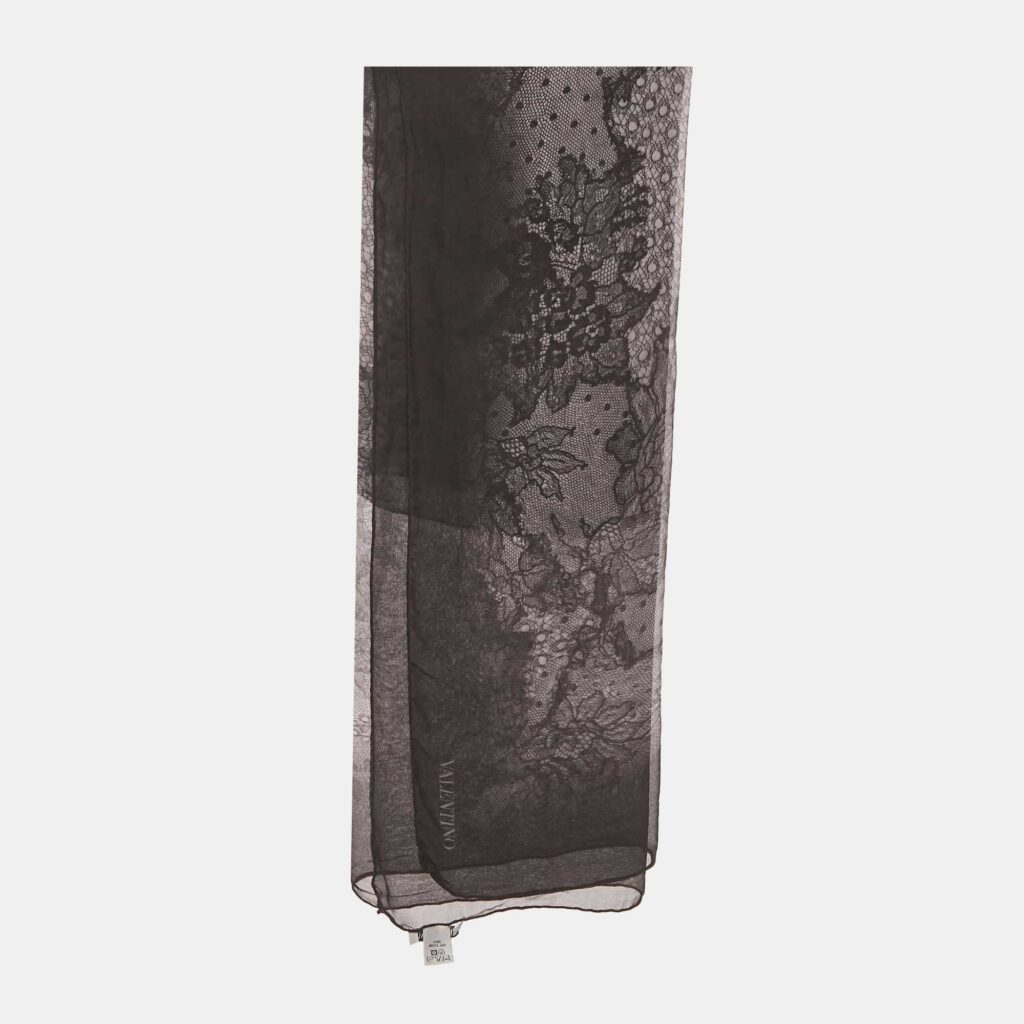 Valentino Black Printed Silk Square Scarf Valentino Black Printed Silk Square Scarf