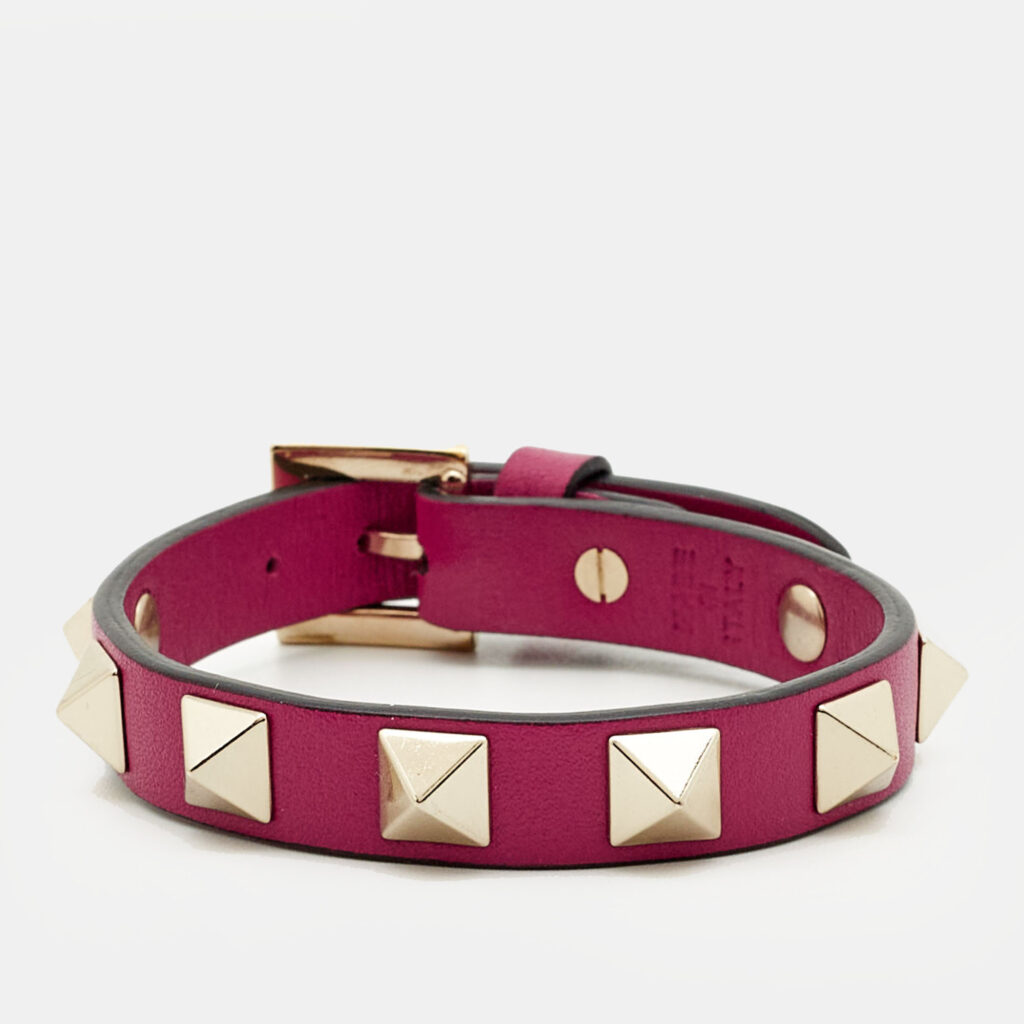 Valentino Rockstud Leather Gold Tone Wrap Bracelet Valentino Rockstud Leather Gold Tone Wrap Bracelet