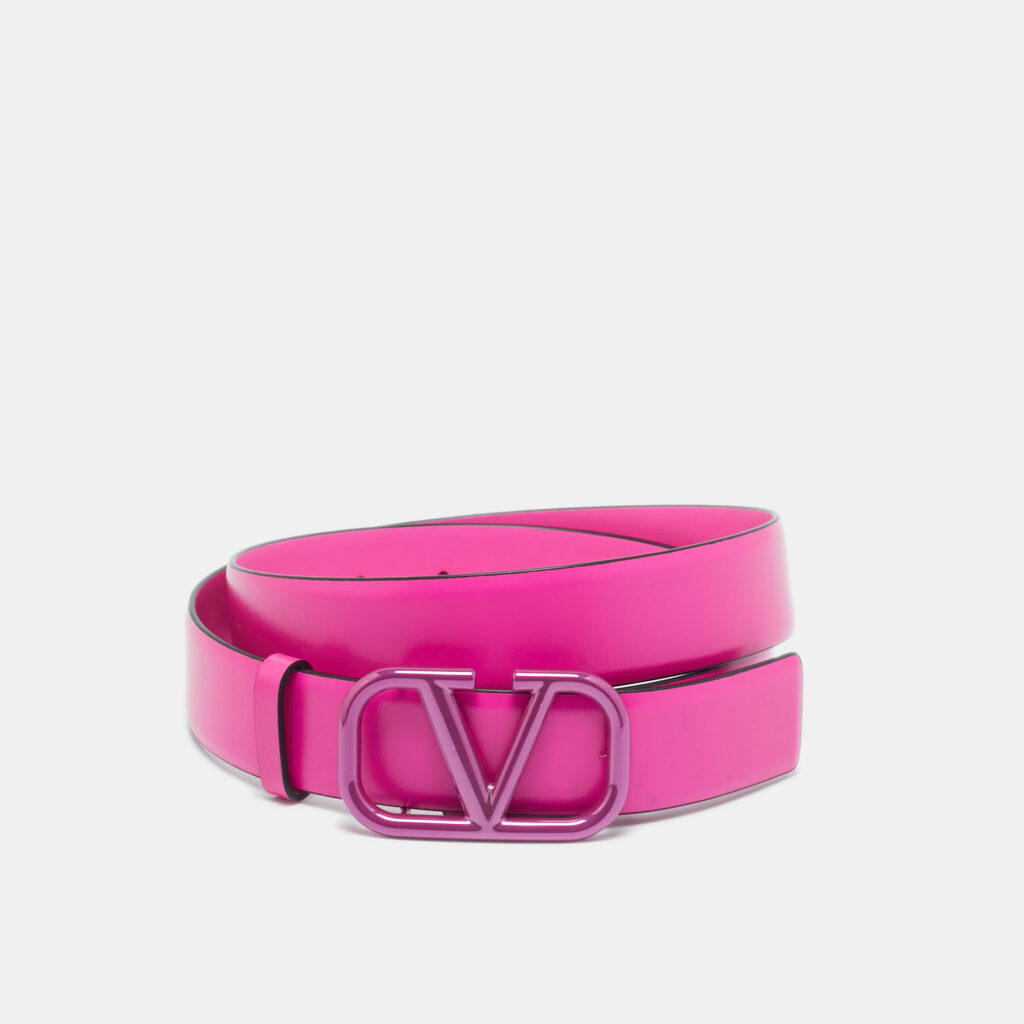 Valentino Pink Leather VLogo Waist Belt 80CM Valentino Pink Leather VLogo Waist Belt 80CM