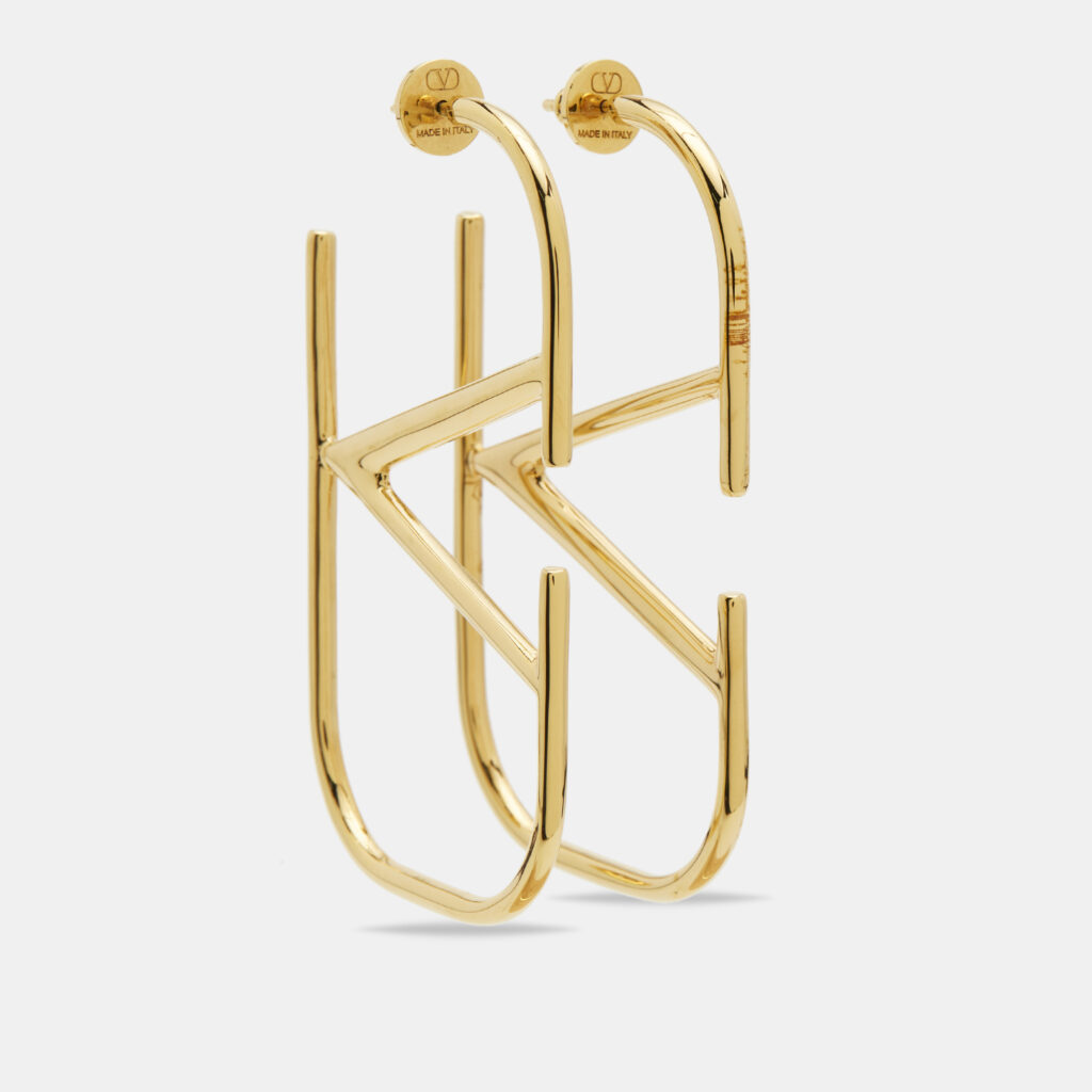 Valentino VLogo Gold Tone Earrings