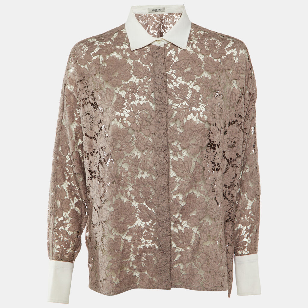 Valentino Purple Lace Button Front Top L Valentino Purple Lace Button Front Top L