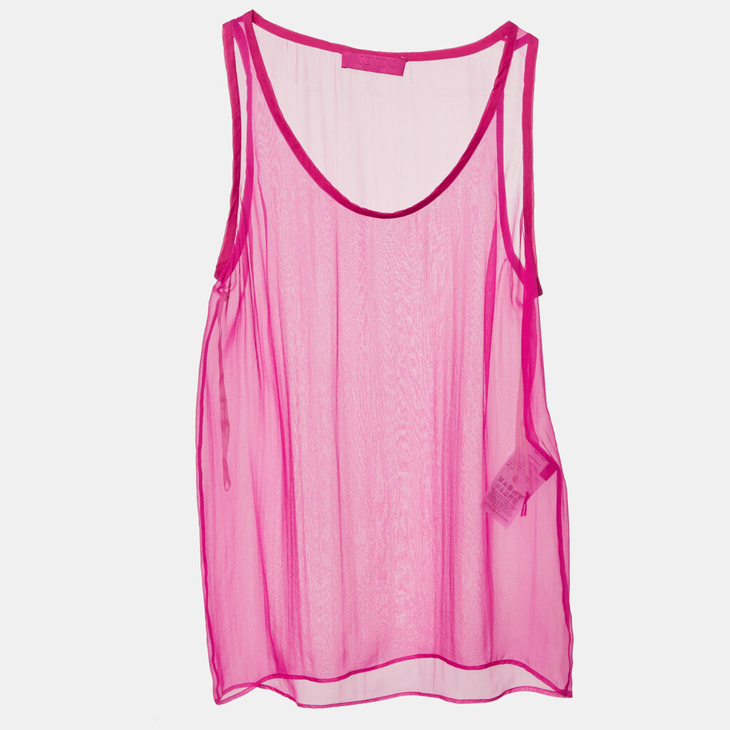 Valentino Pink Silk Sheer Sleeveless Top XS Valentino Pink Silk Sheer Sleeveless Top XS