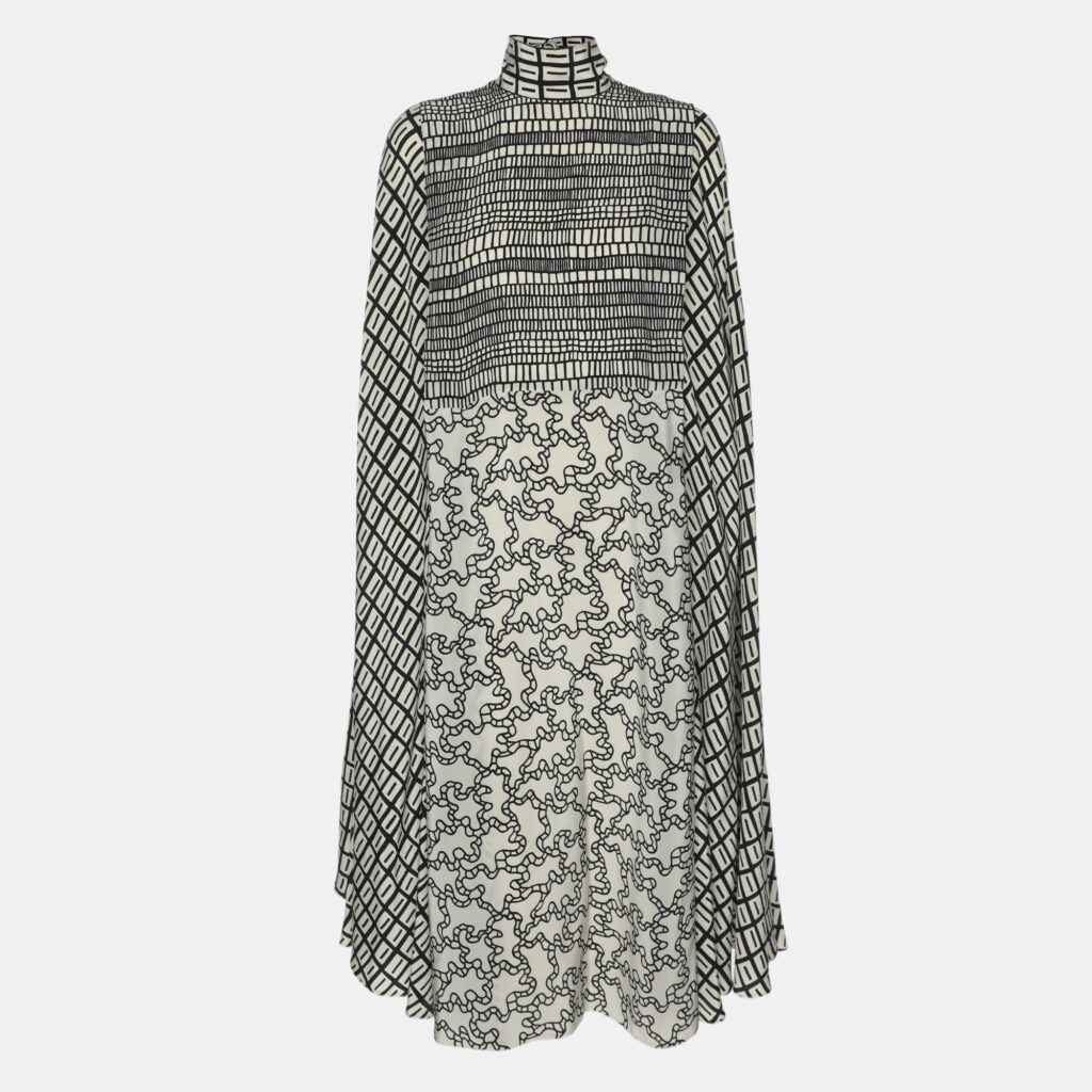 Valentino Black/White Printed Silk Blend Kaftan Dress XS Valentino Black/White Printed Silk Blend Kaftan Dress XS