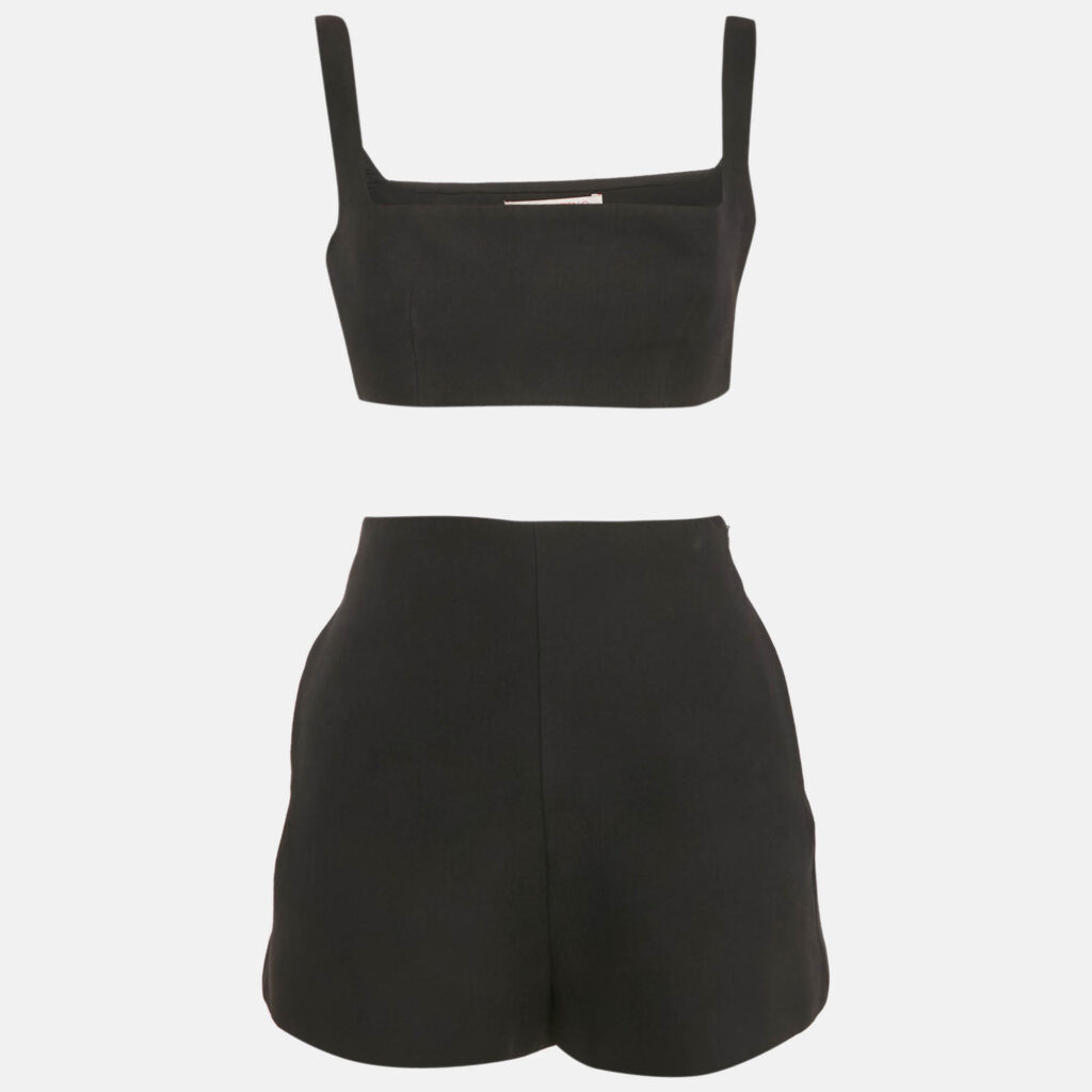 Valentino Black Wool Blend Top and Shorts Set S Valentino Black Wool Blend Top and Shorts Set S