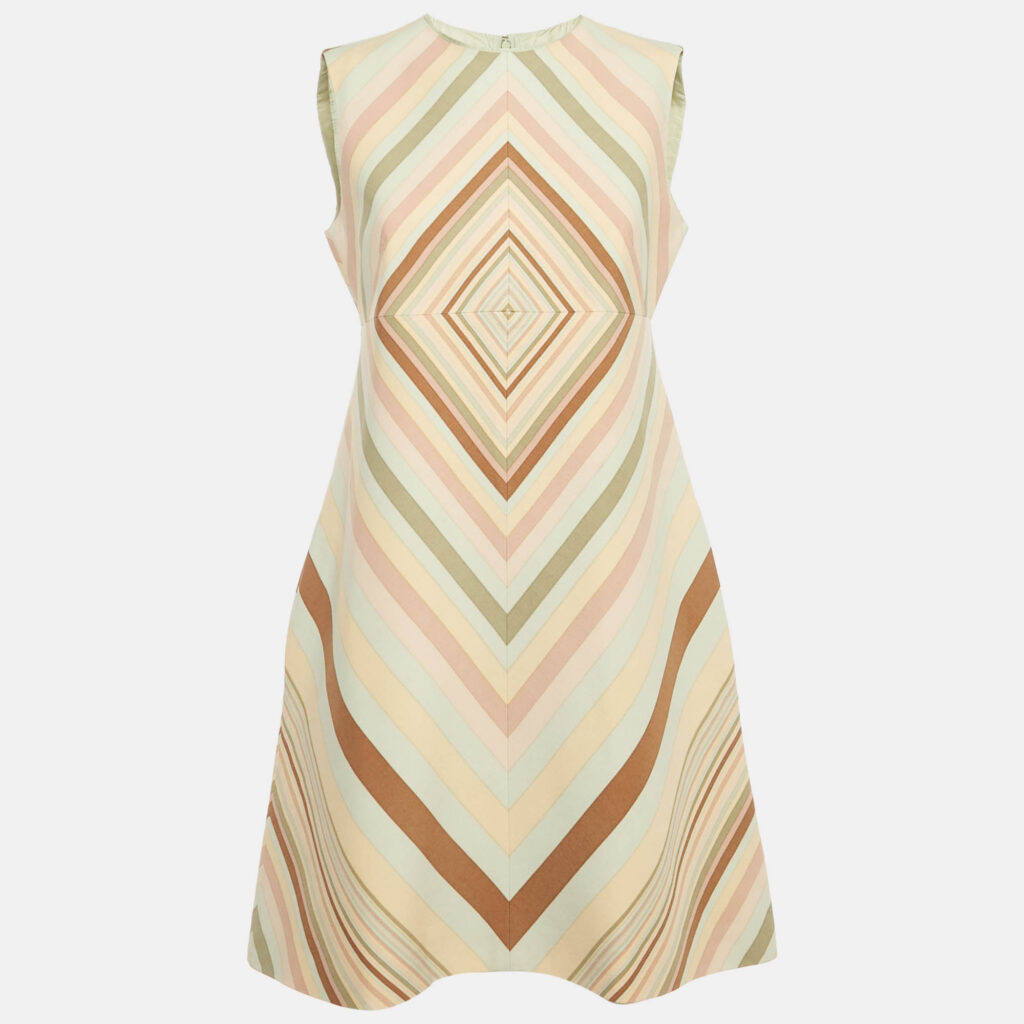 Valentino Green Striped Wool Mini Dress M Valentino Green Striped Wool Mini Dress M