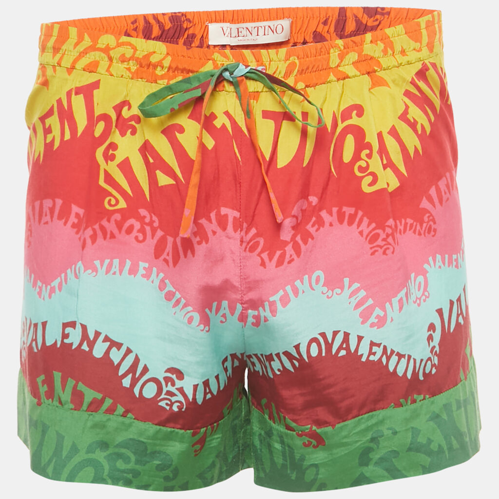 Valentino Multicolor Printed Silk Shorts S