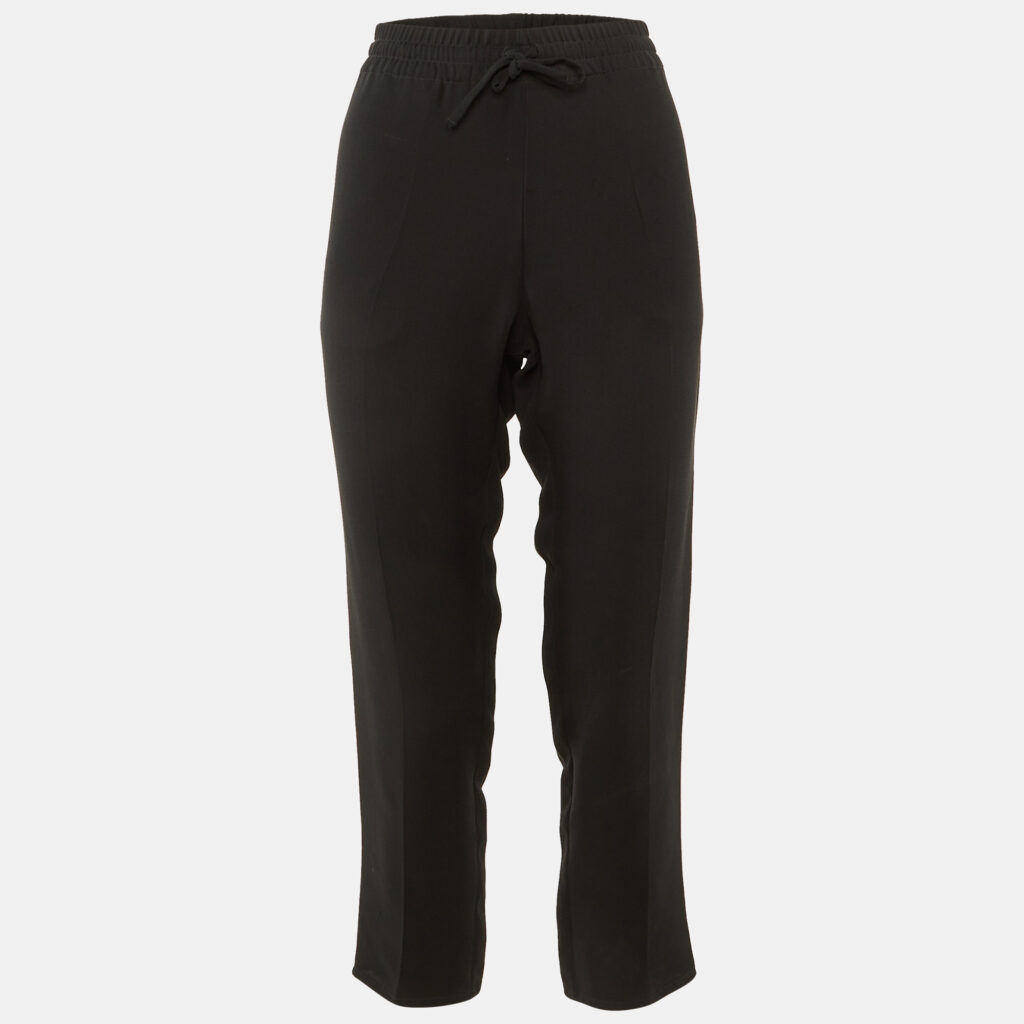 Valentino Black Silk Drawstring Trousers S Valentino Black Silk Drawstring Trousers S