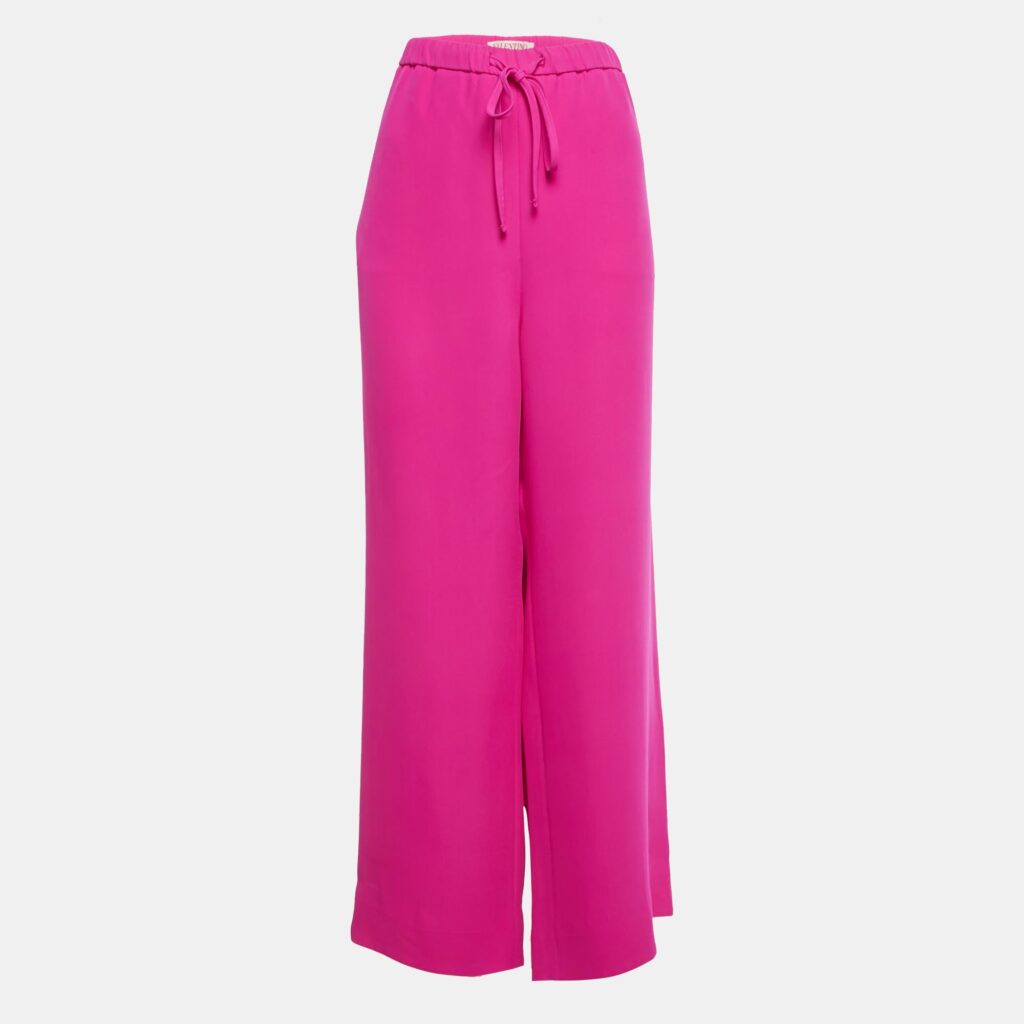 luxury-women-valentino-used-clothes-p1238185-001.jpg Valentino Pink Silk Drawstring Trousers L