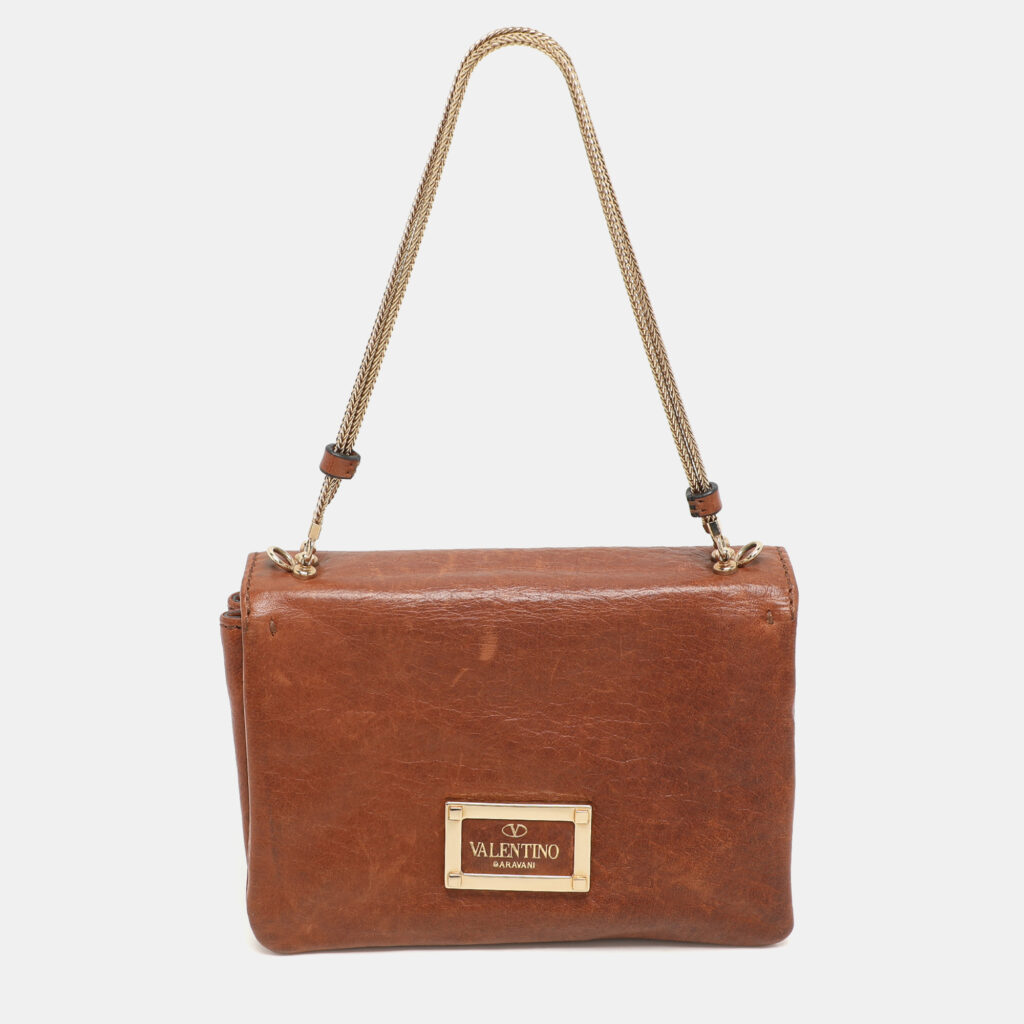 Valentino Brown Leather Shoulder Bag Valentino Brown Leather Shoulder Bag