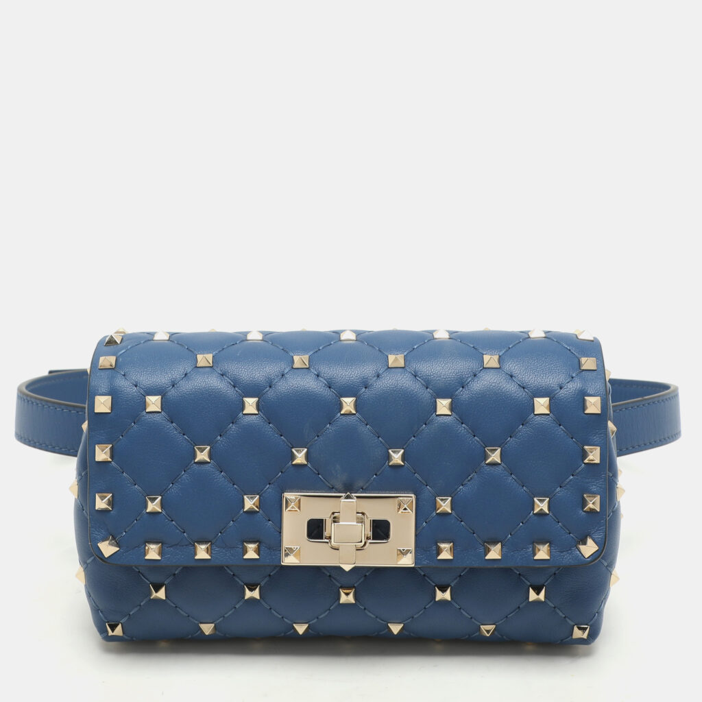 luxury-women-valentino-used-handbags-p1141761-010-1.jpg Valentino Blue Leather Rockstud Spike Belt Bags