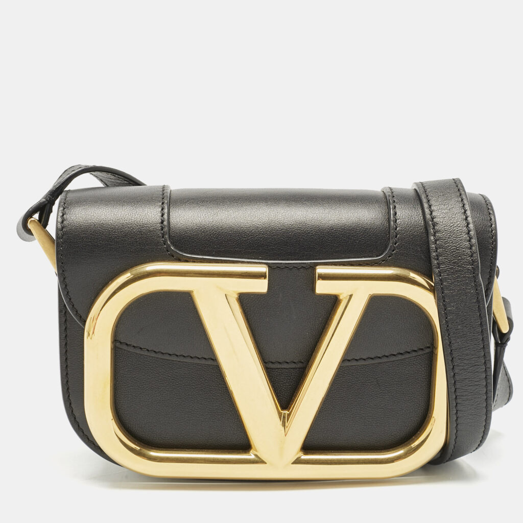 luxury-women-valentino-used-handbags-p1190226-007-1.jpg Valentino Black Leather Small Supervee Crossbody Bag