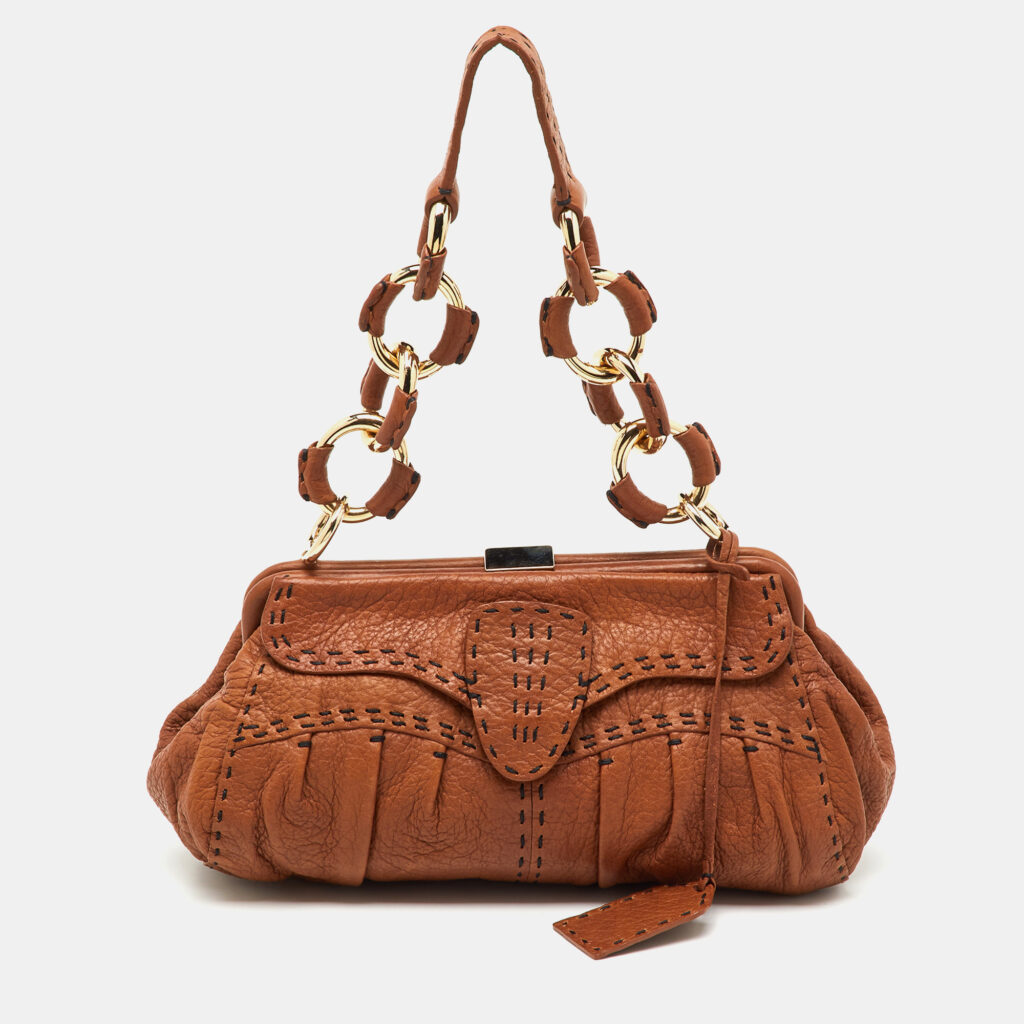 Valentino Garavani Brown Leather Vintage Shoulder Bag Valentino Garavani Brown Leather Vintage Shoulder Bag