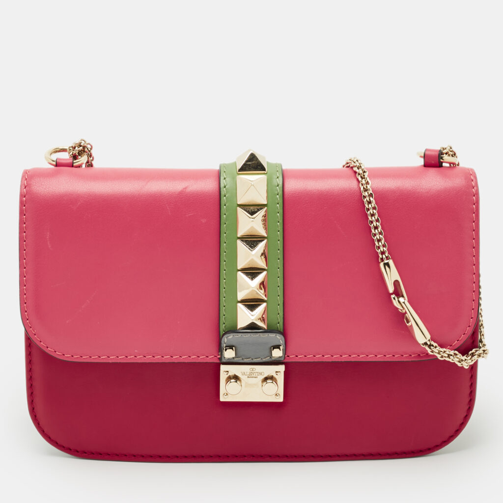 Valentino Multicolor Leather Medium Glam Lock Shoulder Bag Valentino Multicolor Leather Medium Glam Lock Shoulder Bag