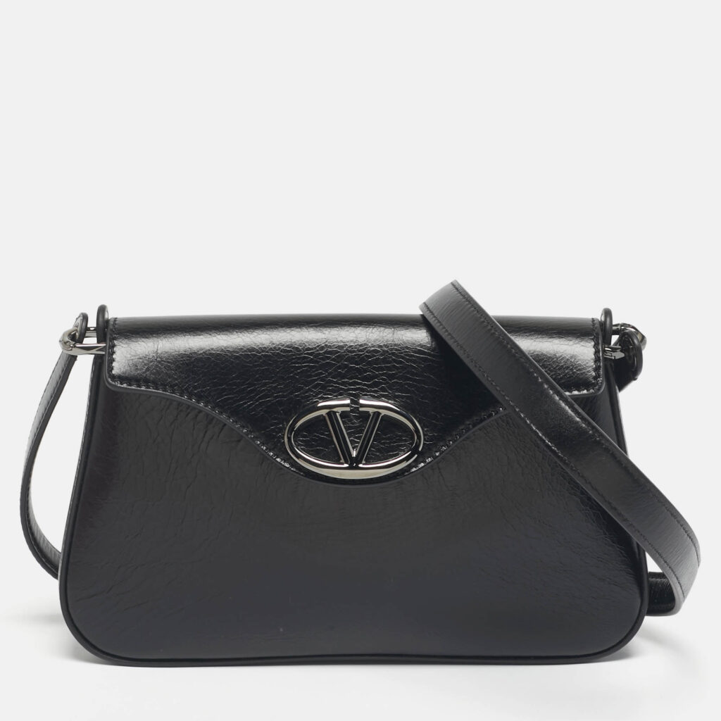 Valentino Black Leather The Bold VLogo Shoulder Bag Valentino Black Leather The Bold VLogo Shoulder Bag
