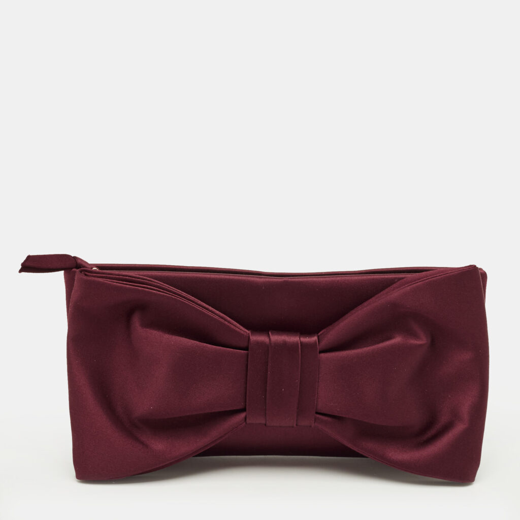 Valentino Red Satin Bow Clutch Valentino Red Satin Bow Clutch
