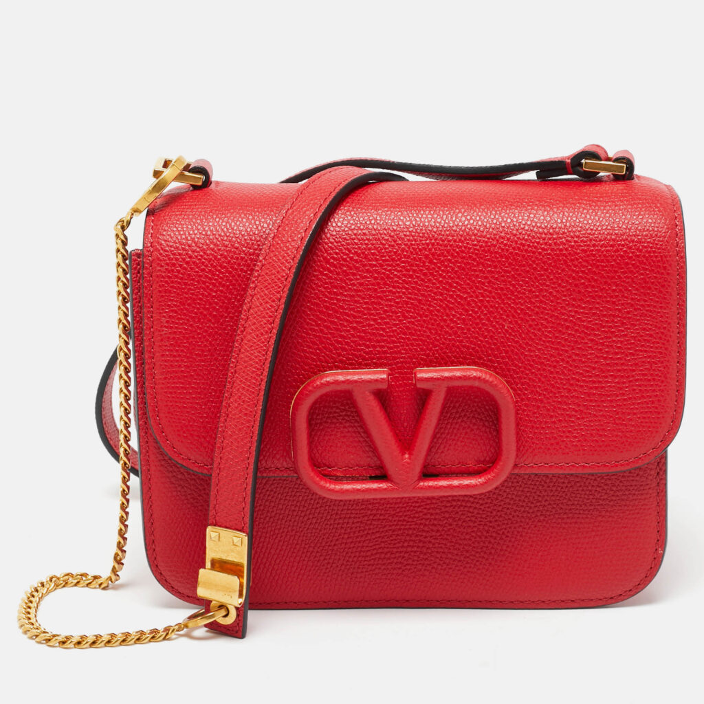 Valentino Red Leather VSling Shoulder Bag Valentino Red Leather VSling Shoulder Bag