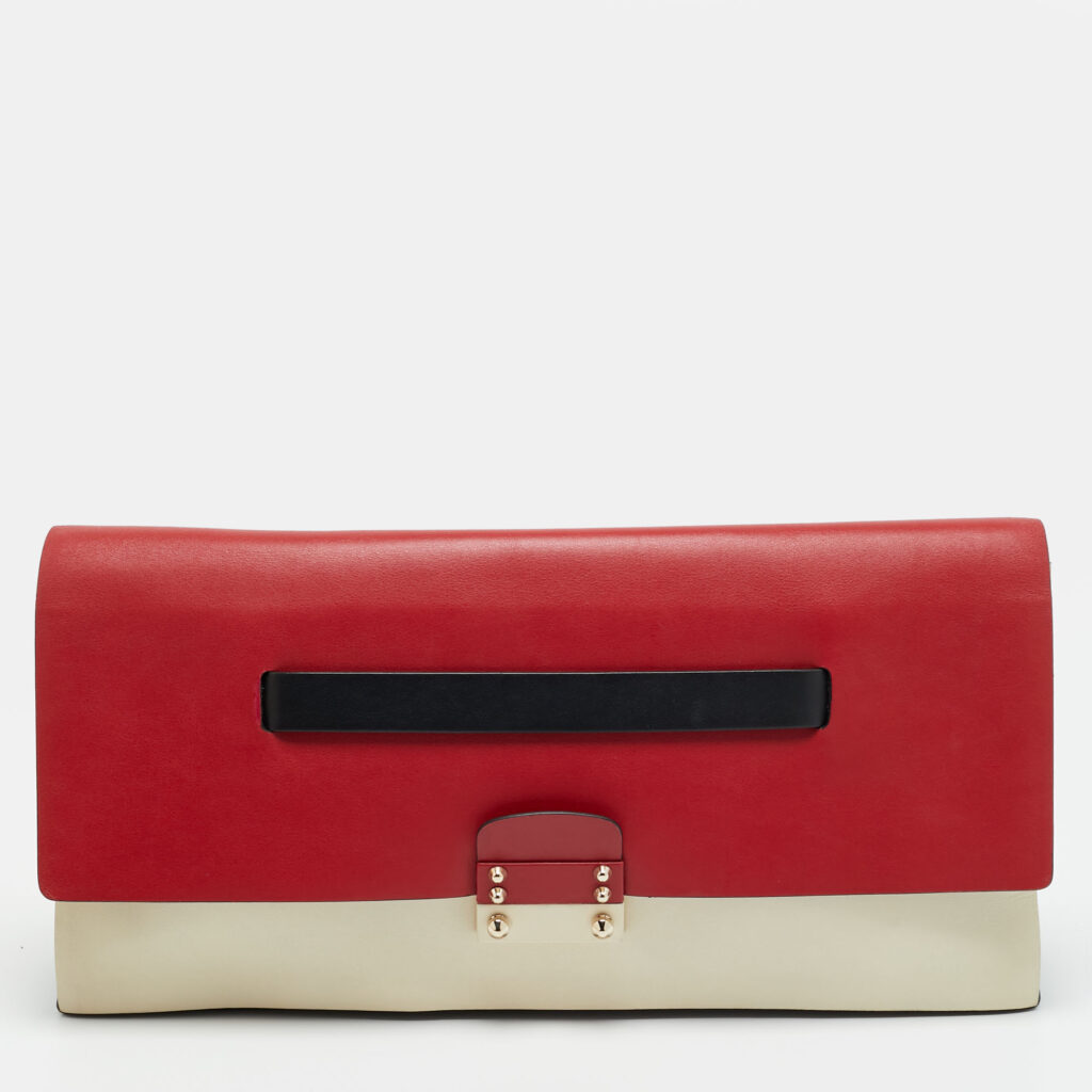 Valentino Mime Tricolor Leather Clutch Valentino Mime Tricolor Leather Clutch