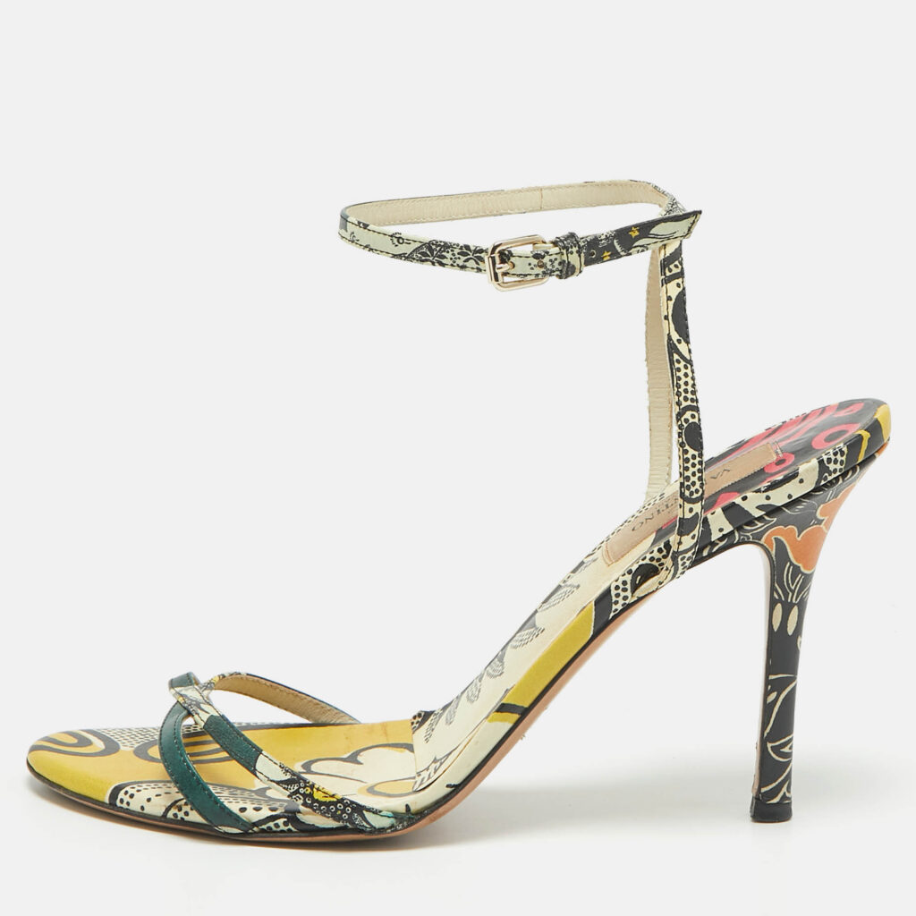 Valentino Multicolor Leather Ankle Strap Sandals Size 38.5 Valentino Multicolor Leather Ankle Strap Sandals Size 38.5