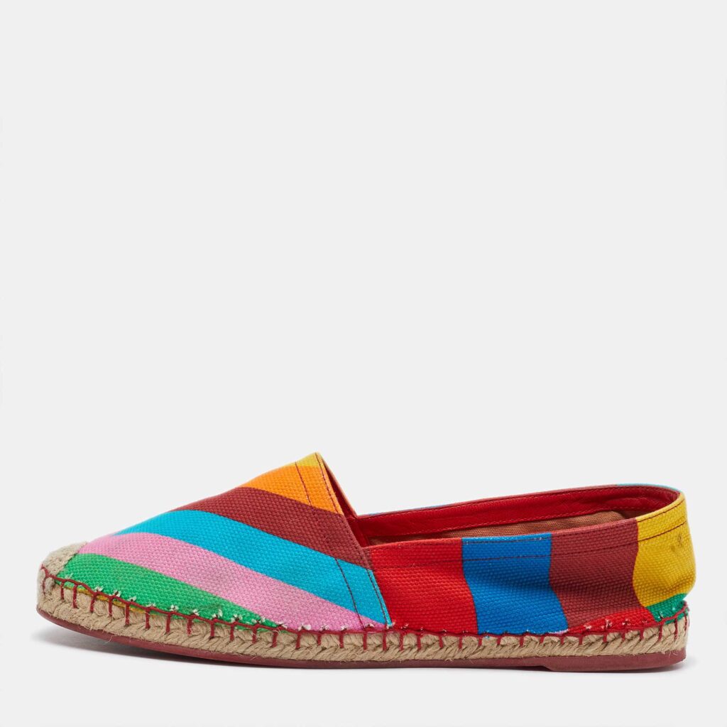 Valentino Multicolor Chevron Print Canvas Espadrille Loafers Size 39 Valentino Multicolor Chevron Print Canvas Espadrille Loafers Size 39