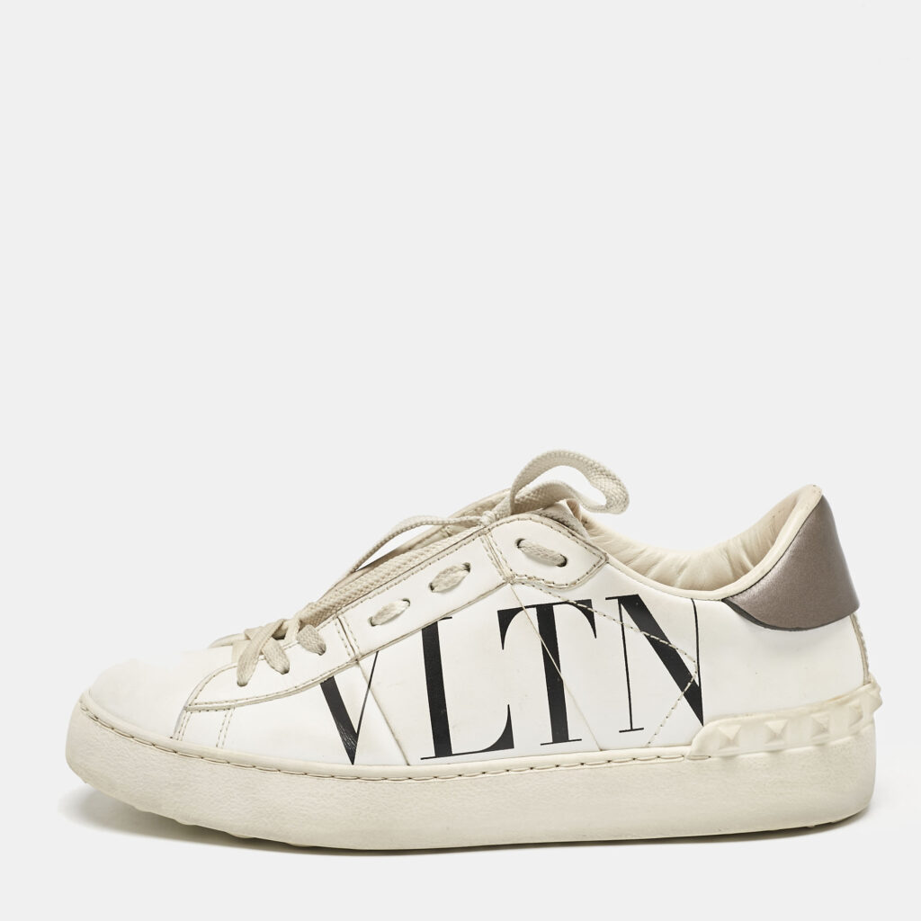Valentino White Leather Rockstud Low Top Sneakers Size 37 Valentino White Leather Rockstud Low Top Sneakers Size 37