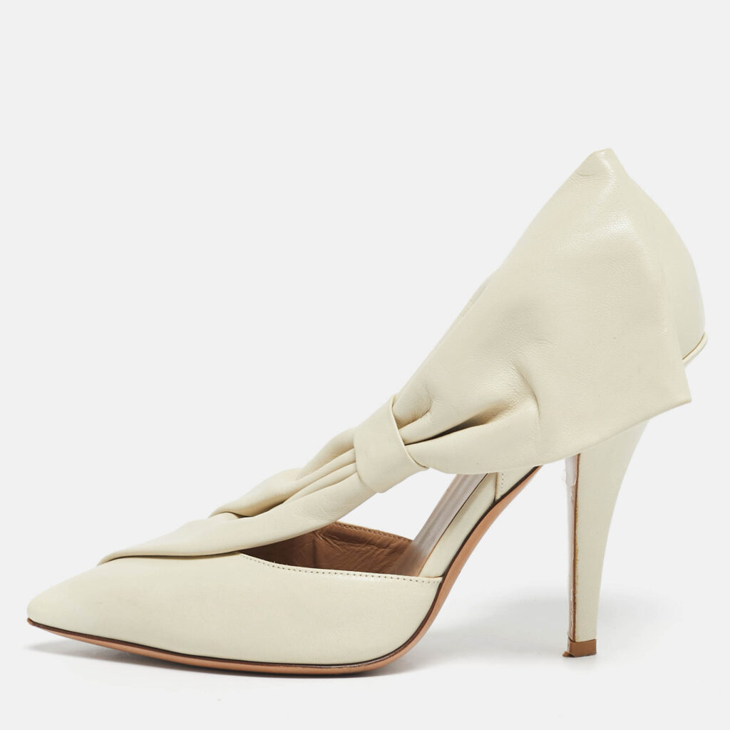 Valentino Off White Leather Bow D'orsay Pumps Size 37 Valentino Off White Leather Bow D'orsay Pumps Size 37