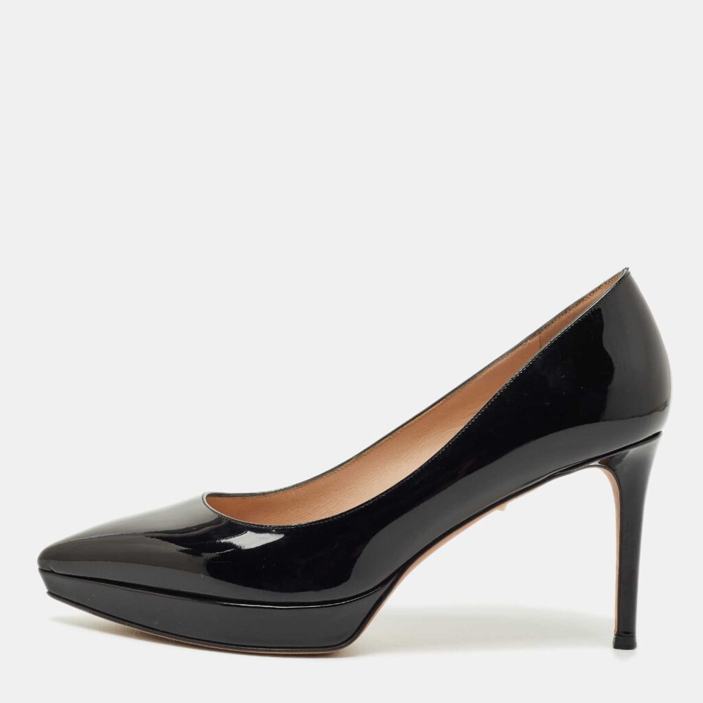Valentino Black Patent Leather Pointed Toe Platform Pumps Size 37 Valentino Black Patent Leather Pointed Toe Platform Pumps Size 37