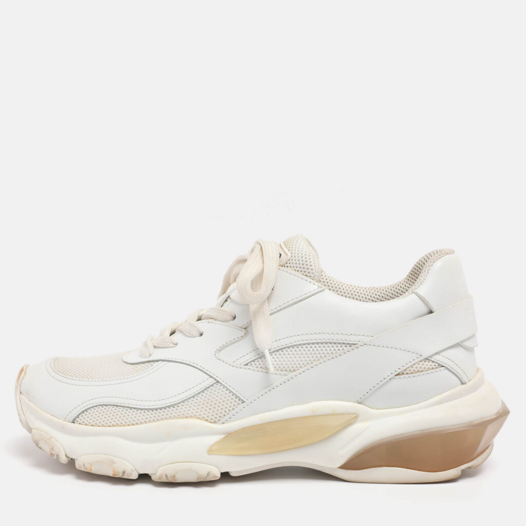Valentino White Leather and Fabric Climbers Sneakers Size 38 Valentino White Leather and Fabric Climbers Sneakers Size 38