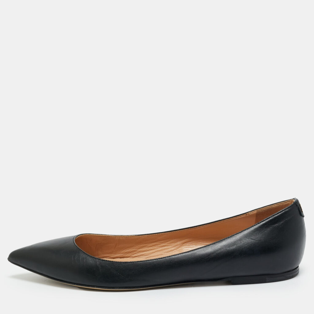 Valentino Black Leather One Stud Ballet Flats Size 38 Valentino Black Leather One Stud Ballet Flats Size 38