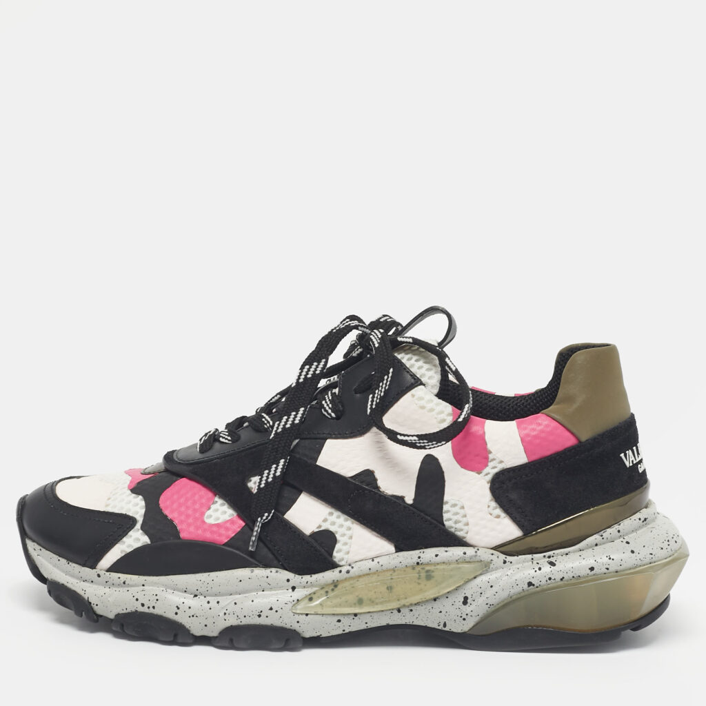 Valentino Multicolor Suede And Fabric Camouflage Lace Up Sneakers Size 40 Valentino Multicolor Suede And Fabric Camouflage Lace Up Sneakers Size 40