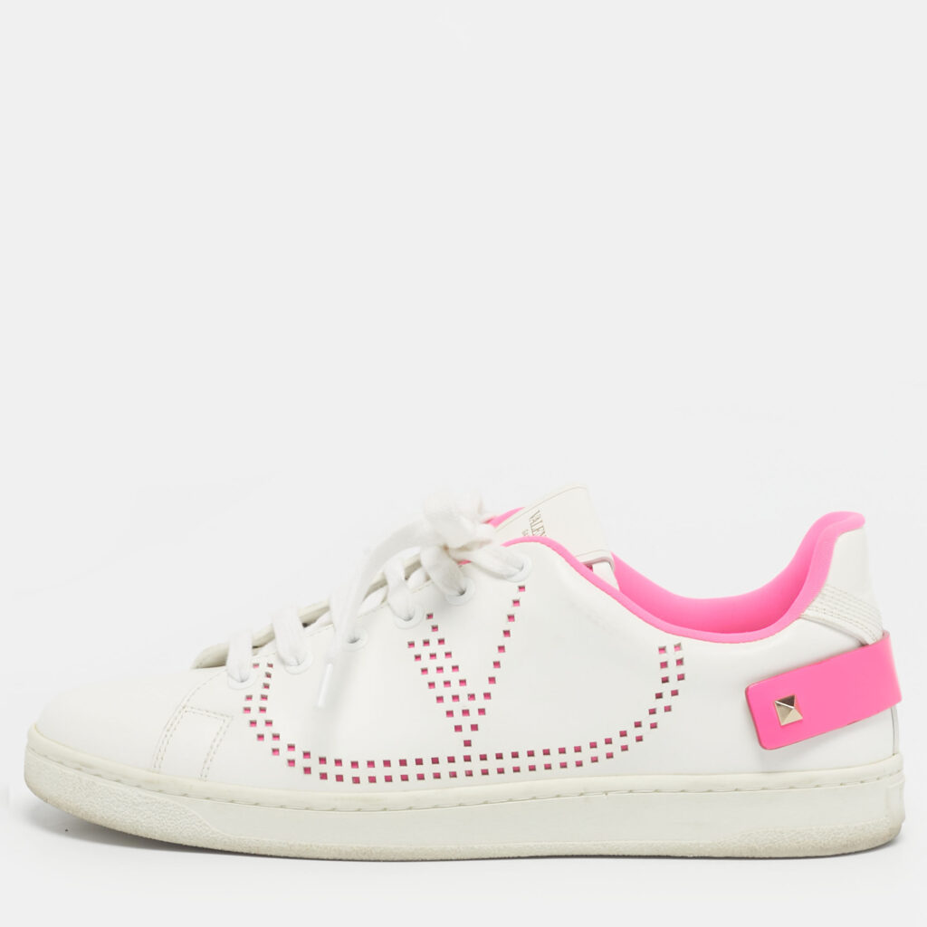 Valentino White Leather VLogo Low Top Sneakers Size 38 Valentino White Leather VLogo Low Top Sneakers Size 38