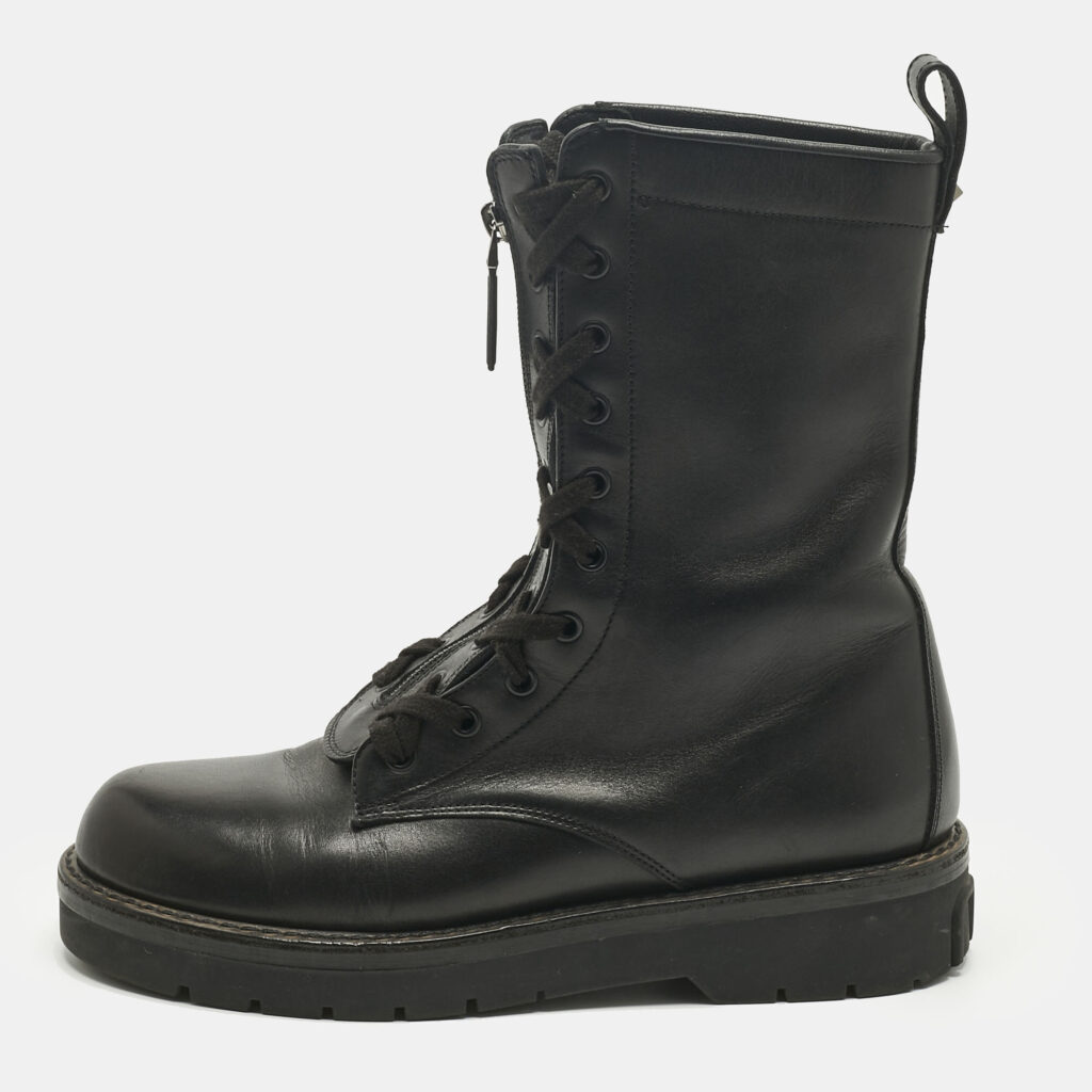 Valentino Black Leather Lace Up Combat Boots Size 39 Valentino Black Leather Lace Up Combat Boots Size 39