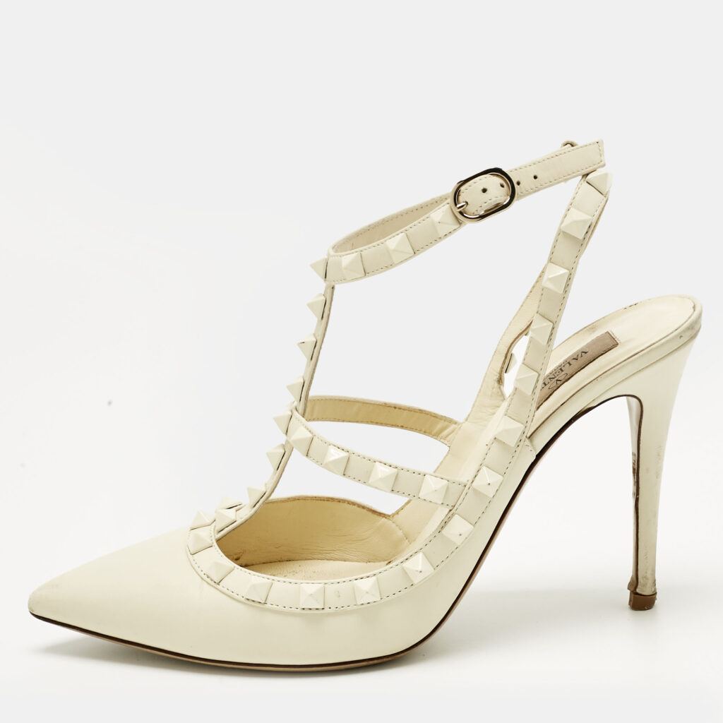 Valentino Off-white Leather Rockstud Pumps Size 39.5