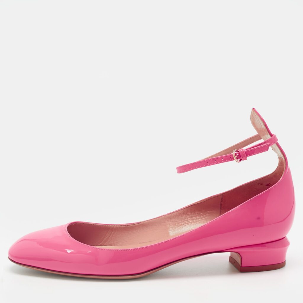 Valentino Pink Patent Leather Tan-Go Pumps Size 40