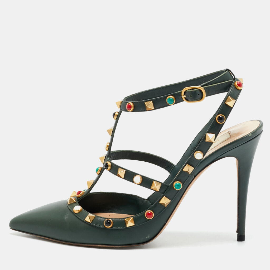 Valentino Rockstud Size 40 Green Leather Pumps Valentino Rockstud Size 40 Green Leather Pumps