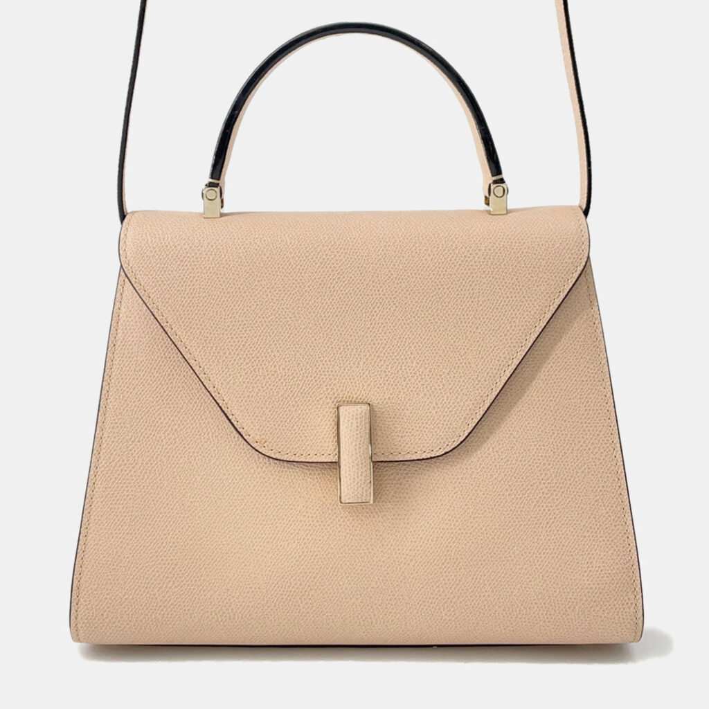 Valextra Idide 2Way Handbag Beige Leather Size Medium Valextra Idide 2Way Handbag Beige Leather Size Medium