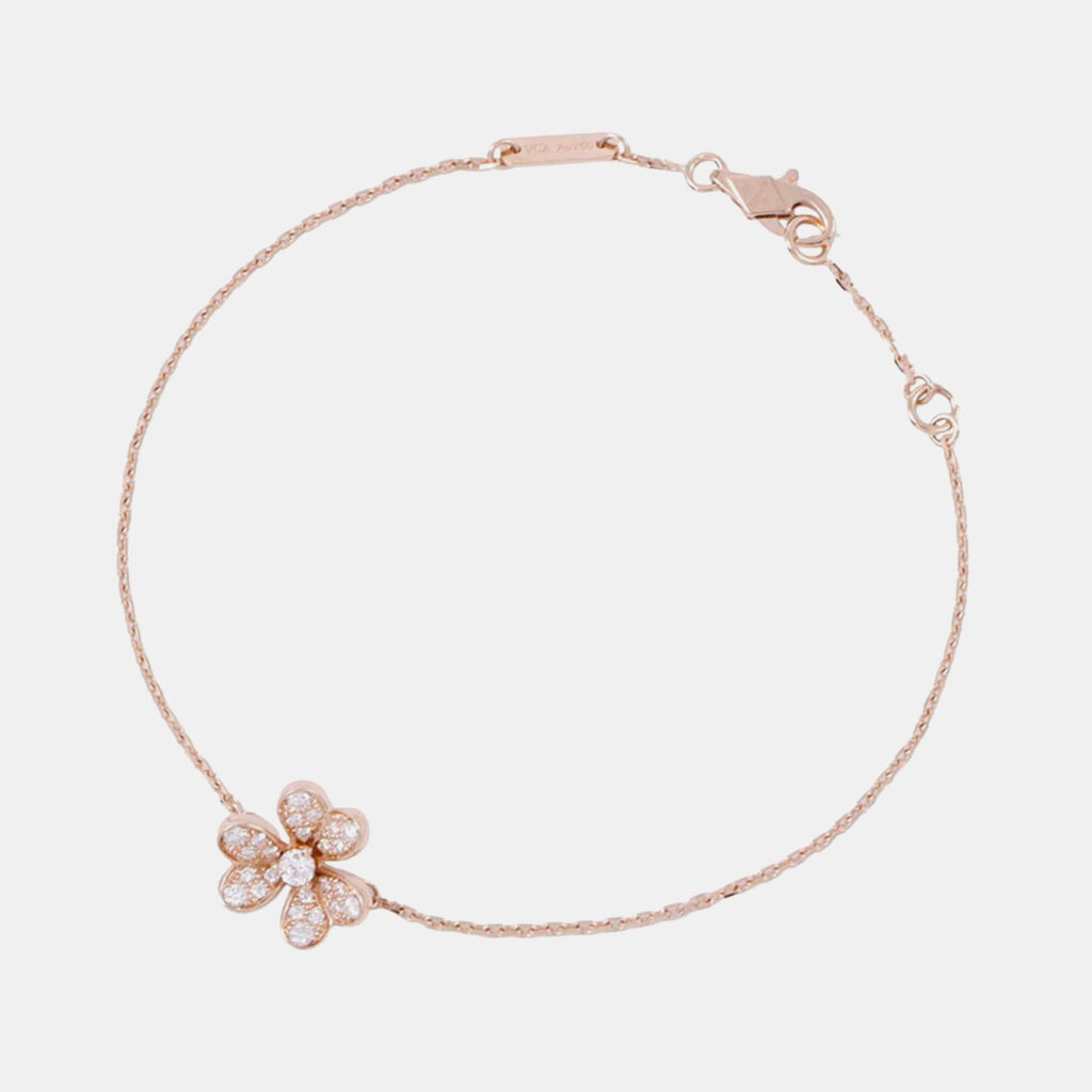 Van Cleef & Arpels Mini Frivole Pave 18K Rose Gold Diamond Bracelet