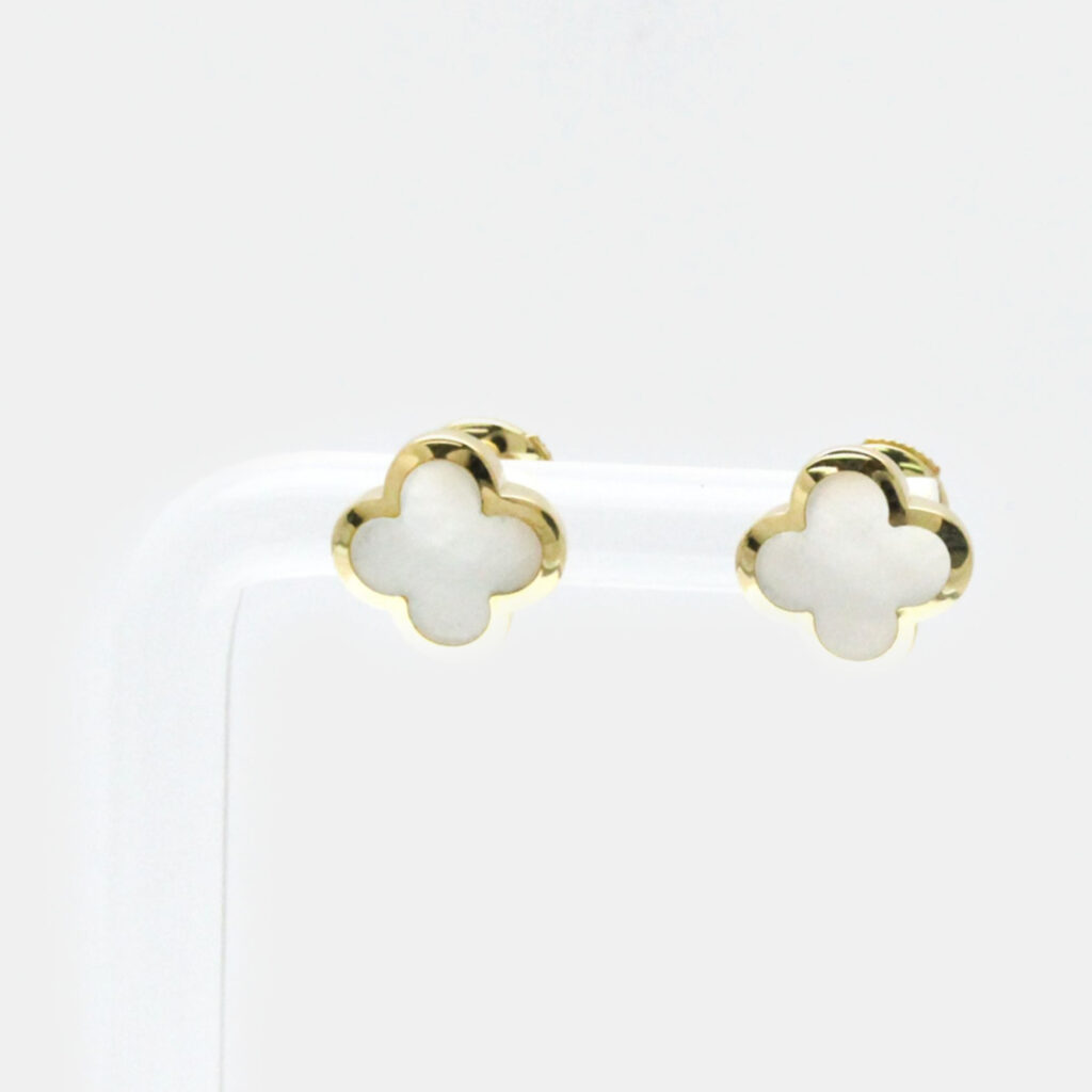Van Cleef & Arpels Pure Alhambra Mother Of Pearl 18K Yellow Gold Earrings Van Cleef & Arpels Pure Alhambra Mother Of Pearl 18K Yellow Gold Earrings