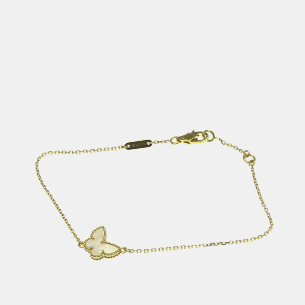 Van Cleef & Arpels Butterfly Sweet Alhambra 18K Yellow Gold, Mother of Pearl Bracelet Van Cleef & Arpels Butterfly Sweet Alhambra 18K Yellow Gold, Mother of Pearl Bracelet