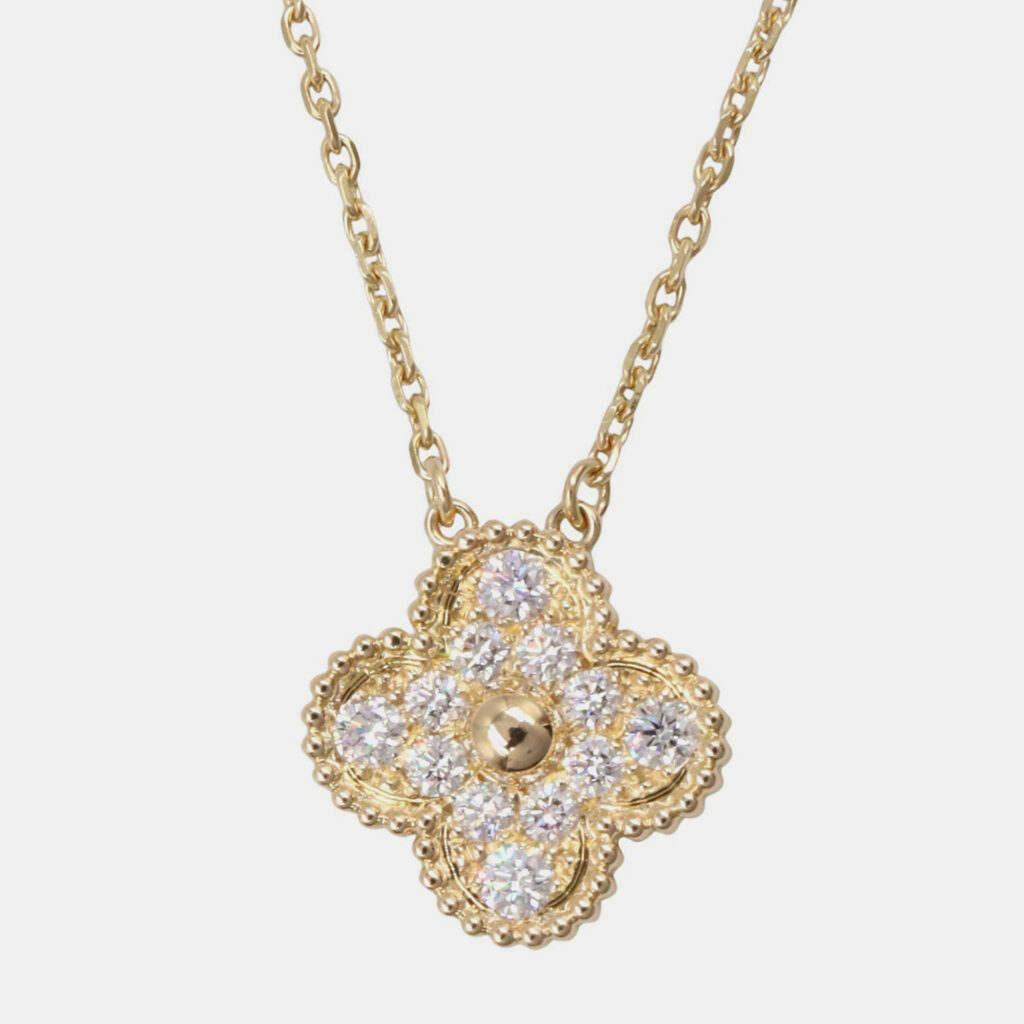 Van Cleef & Arpels Vintage Alhambra 18K Yellow Gold Diamond Necklace Van Cleef & Arpels Vintage Alhambra 18K Yellow Gold Diamond Necklace