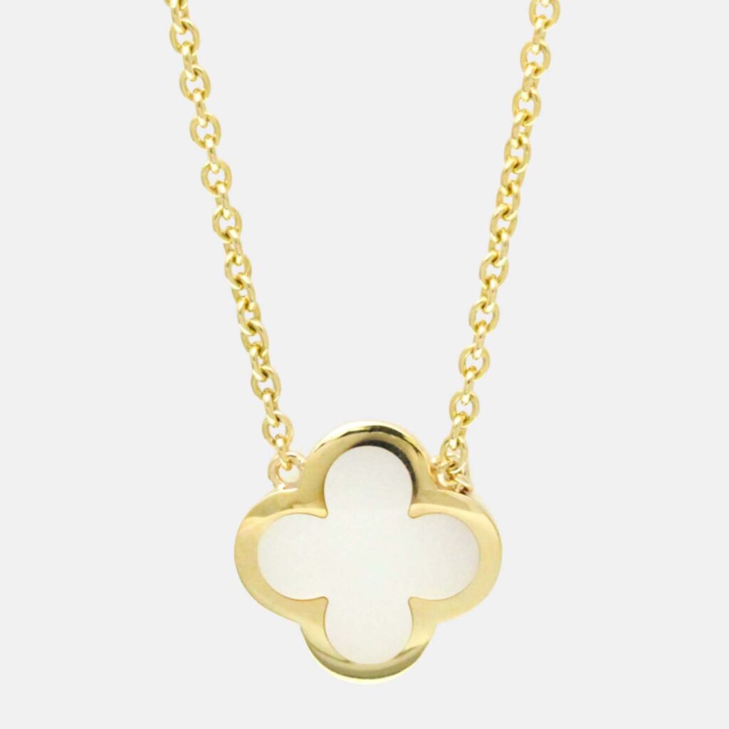 Van Cleef & Arpels Pure Alhambra 18K Yellow Gold and Mother of Pearl Pendant Necklace Van Cleef & Arpels Pure Alhambra 18K Yellow Gold and Mother of Pearl Pendant Necklace