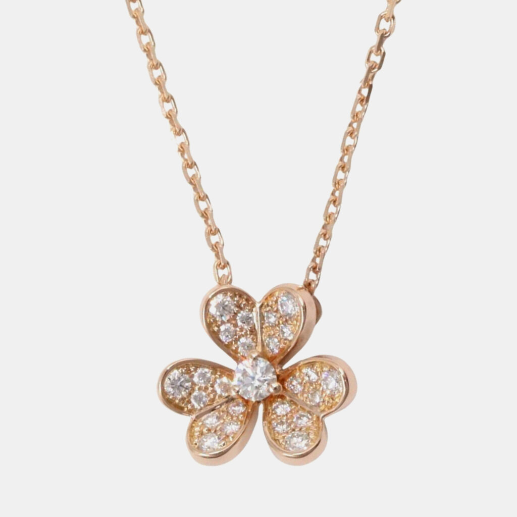 Van Cleef & Arpels Frivole Mini 18K Rose Gold and Diamond Necklace Van Cleef & Arpels Frivole Mini 18K Rose Gold and Diamond Necklace