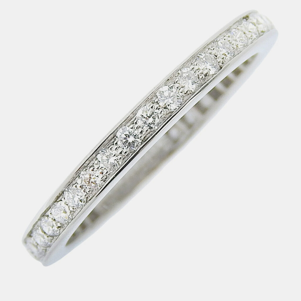 Van Cleef & Arpels Platinum and Diamond Full Eternity Band Ring EU 48 Van Cleef & Arpels Platinum and Diamond Full Eternity Band Ring EU 48