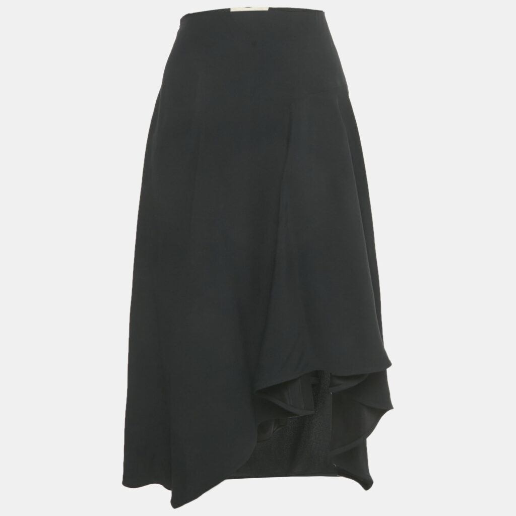 luxury-women-vanessa-bruno-used-clothes-p1225500-001-1.jpg Vanessa Bruno Black Crepe Asymmetric Midi Skirt S