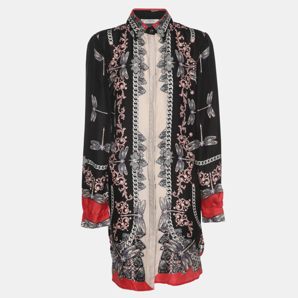 Versace Collection Multicolor Printed Silk Long Shirt XL Versace Collection Multicolor Printed Silk Long Shirt XL