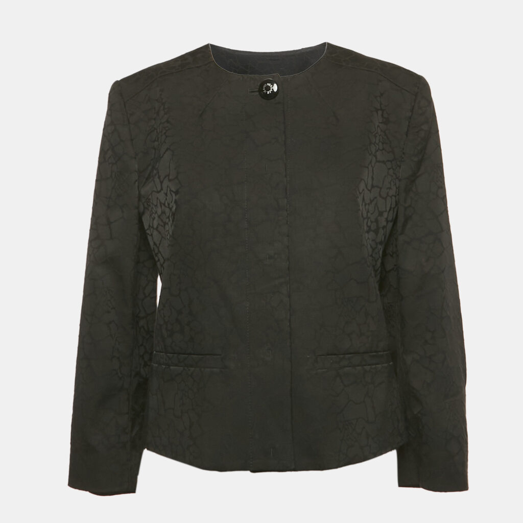 Versace Jeans Black Jacquard Button Front Jacket M