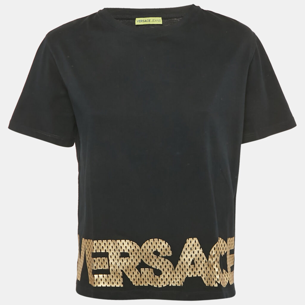 Versace Jeans Black Cotton T-Shirt L Versace Jeans Black Cotton T-Shirt L