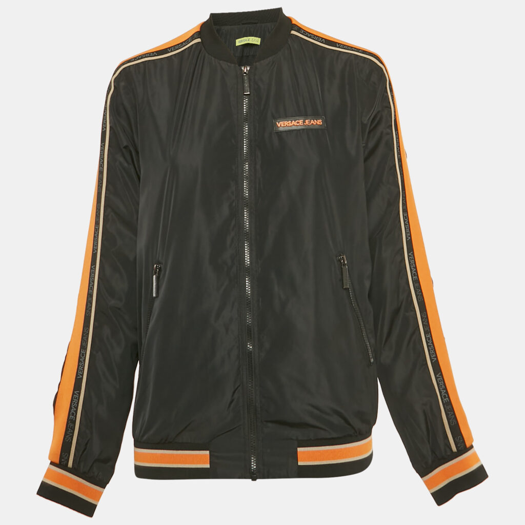 luxury-women-versace-jeans-used-clothes-p1244786-003.jpg Versace Jeans Black Side Stripe Synthetic Zip-Up Jacket M