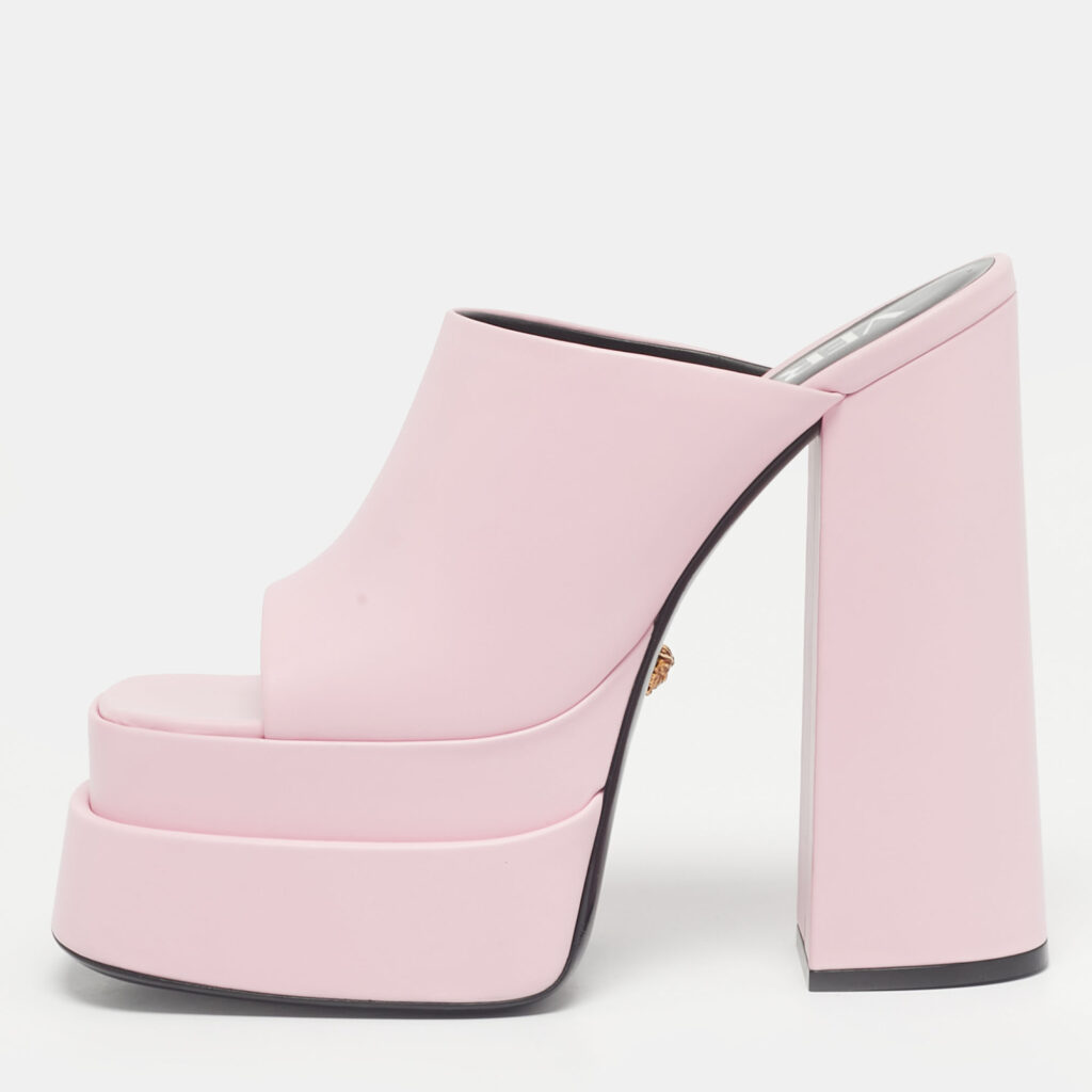 luxury-women-versace-new-shoes-p1217837-010-1.jpg Versace Pink Leather Double Platform Mules Size 39