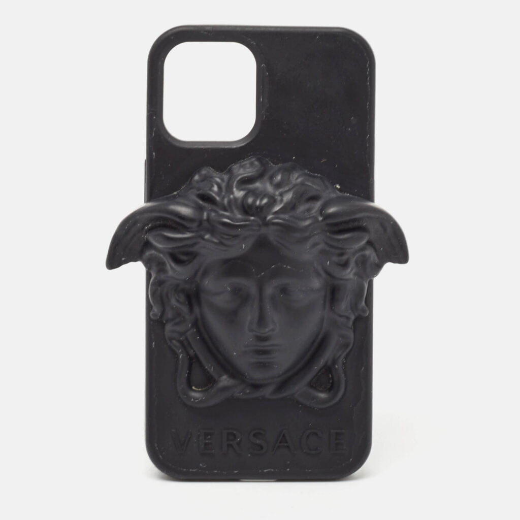 Versace Black Rubber La Medusa iPhone 12/12 Pro Cover Versace Black Rubber La Medusa iPhone 12/12 Pro Cover